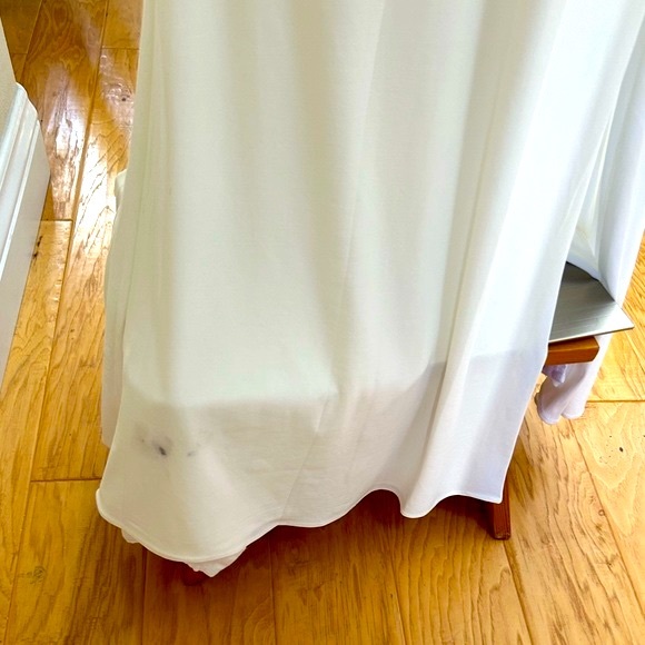 Mac Duggal 2 White Floral Sequined Criss Cross Bodice Maxi Gown NWT Cut Out - Picture 10 of 13